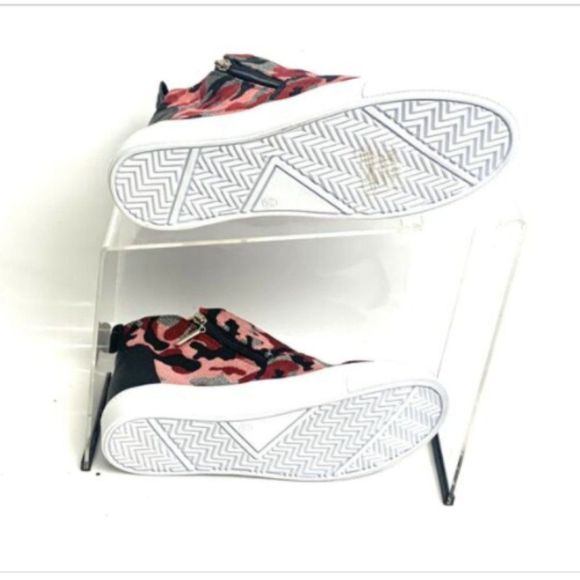 Makers Womens/Girls Sneakers High Top Textured Zipper Shoes Med Size 6 - N E W - Picture 3 of 4